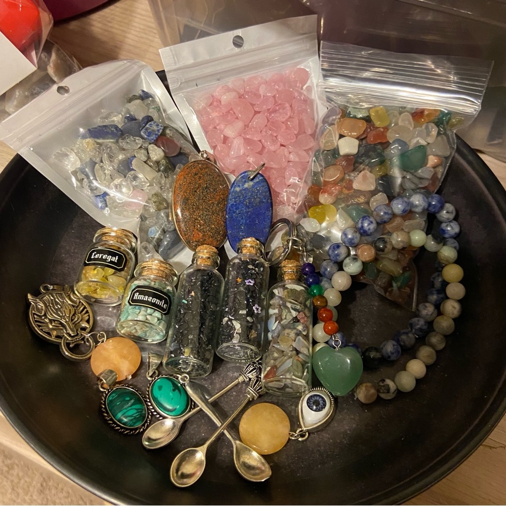 Crystals charms pendents and more. Variety box 📦 mystery items “”Special 8oz
